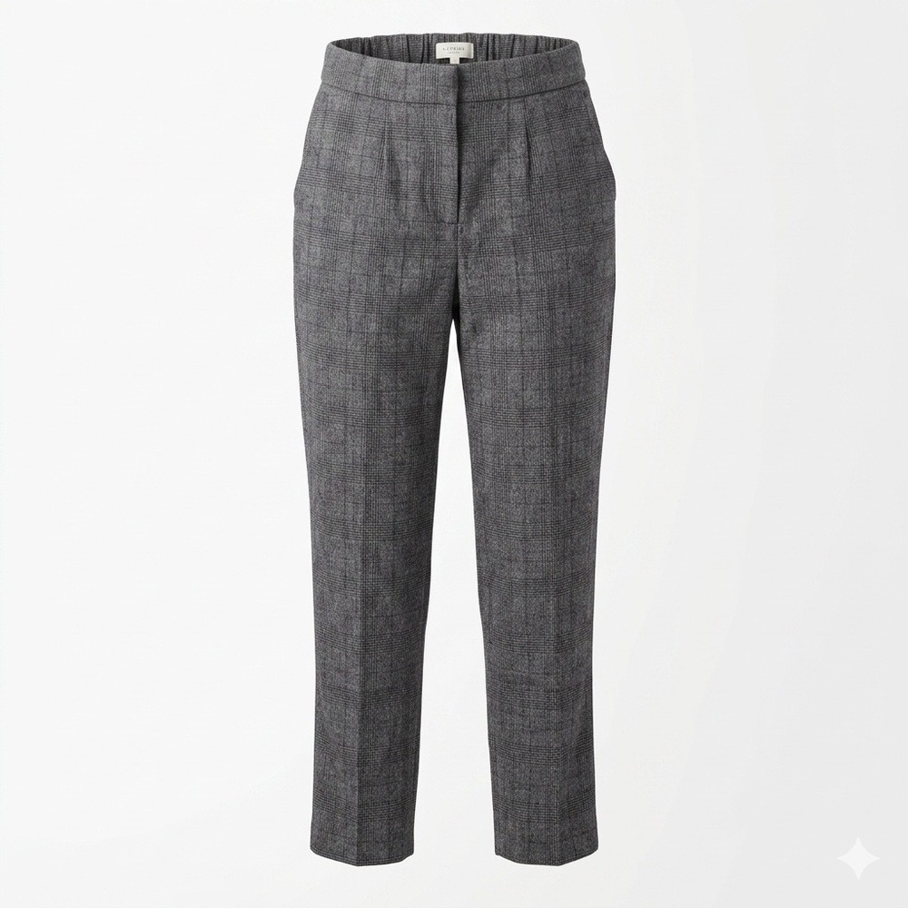 Babaton Aritzia Dexter Pant Grey Plaid Wool Cashmere Tapered Trousers Size 4